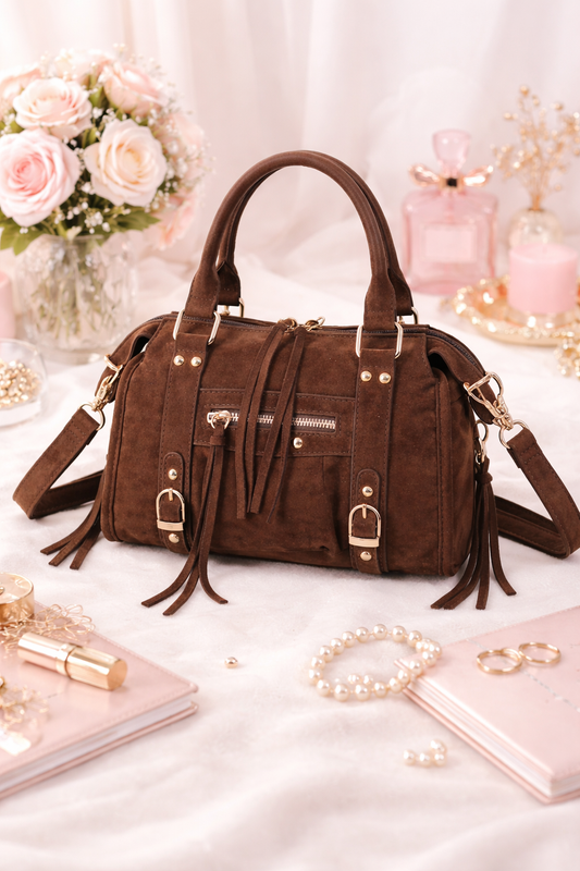 Sac à main vintage Suède (chocolat)