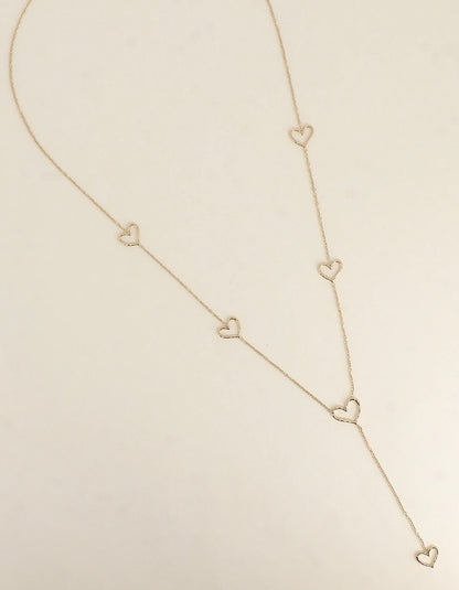 Collier Y - cœurs