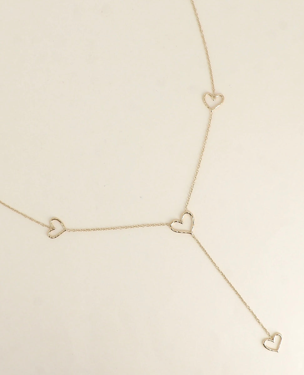 Collier Y - cœurs