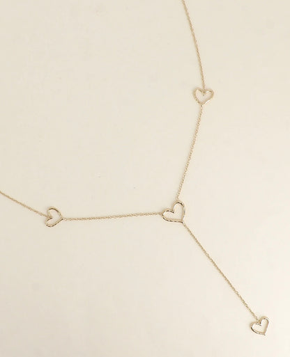 Collier Y - cœurs