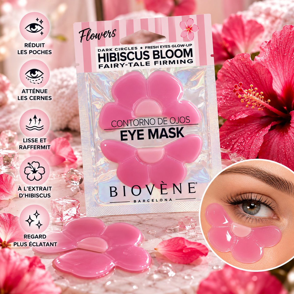 Patchs contour des yeux Hibiscus
