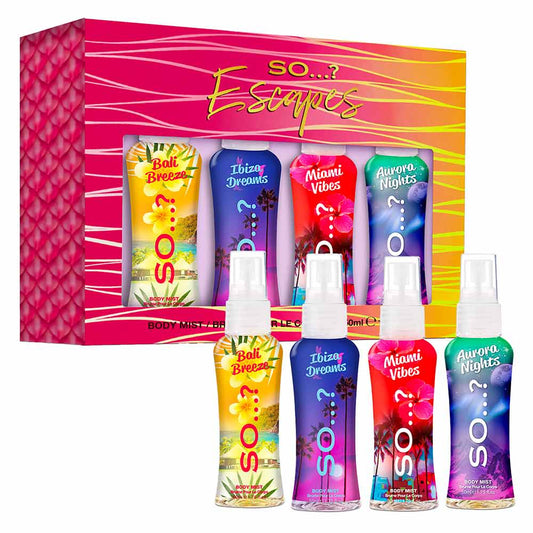 Coffret 4 Brumes Escape 50ml - Bali, Ibiza, Miami, Aurora