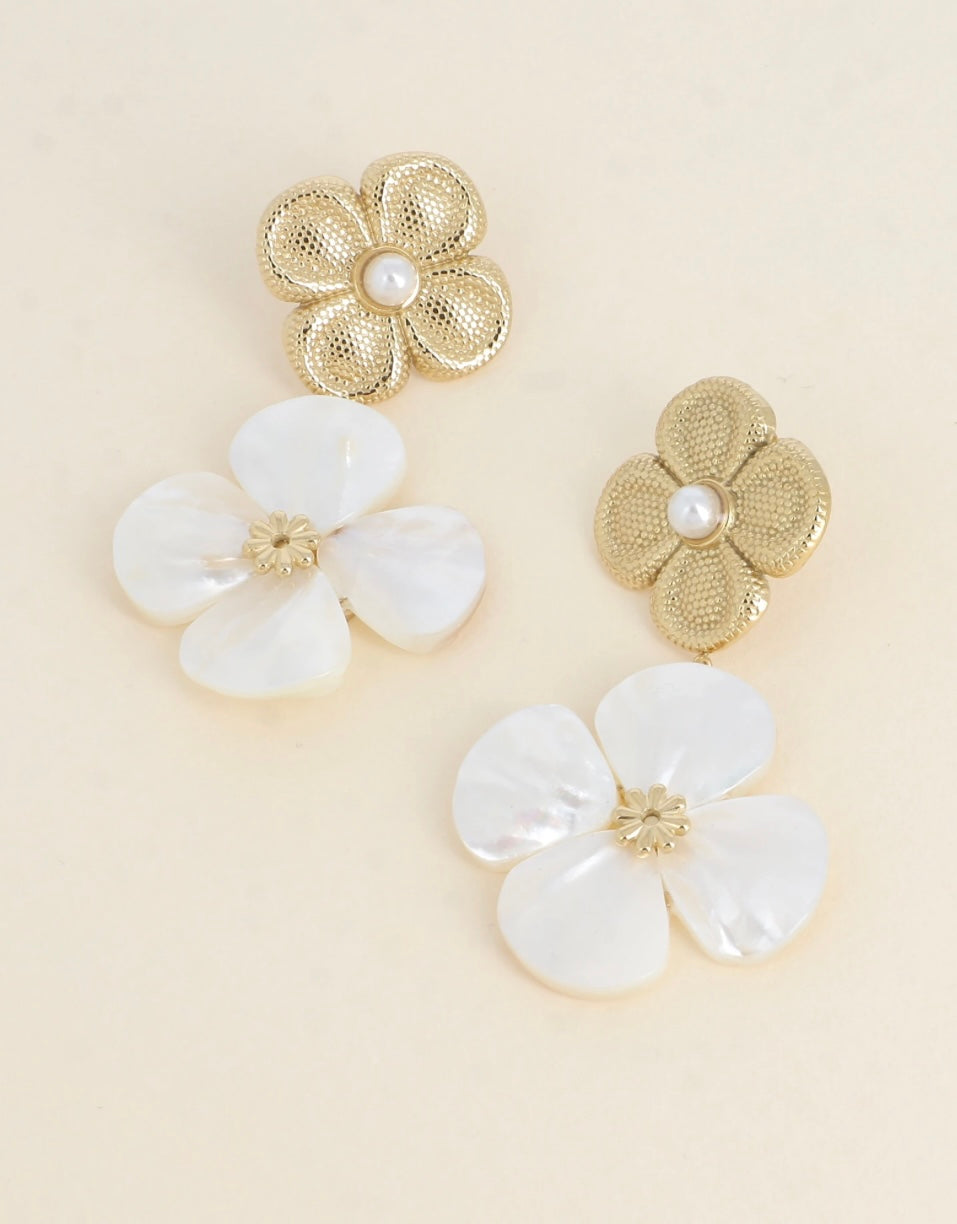Boucle d’oreille fleurs
