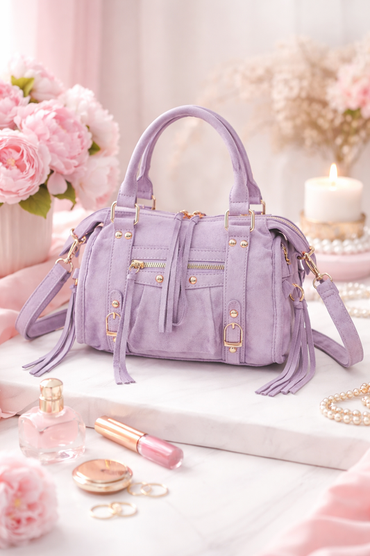 Sac à main vintage Suède (lilas)